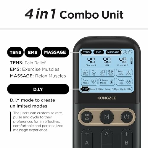 4-in-1 apparaat met TENS, EMS en massage functies