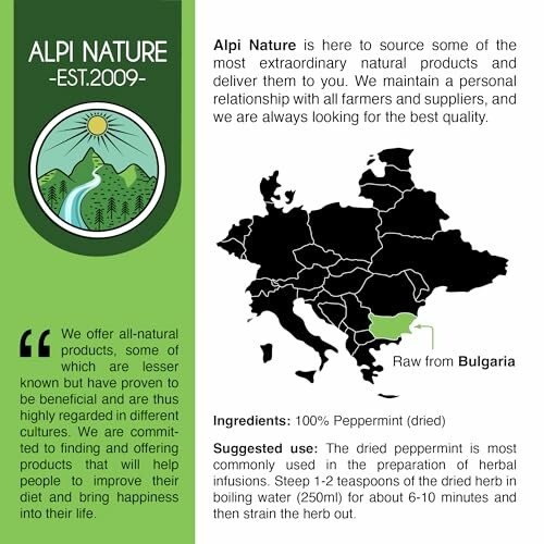 Alpi Nature productinformatie met kaart en tekst.