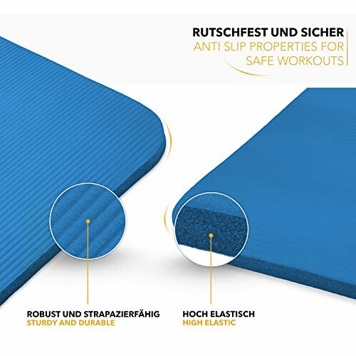 Blauwe anti-slip sportmat met duurzame en elastische eigenschappen