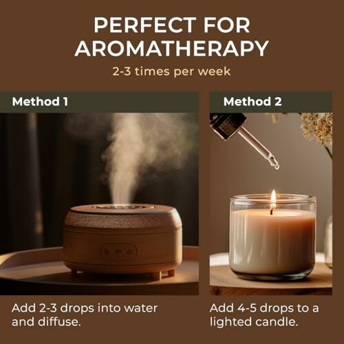 Twee methoden voor aromatherapie: waterdiffuser en kaars.