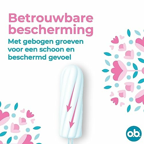 Reclame voor tampons met gebogen groeven voor bescherming.