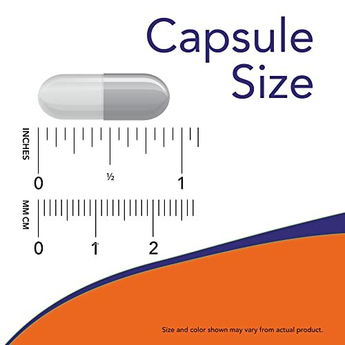 Afbeelding van capsule met maatverdeling in inches en millimeters