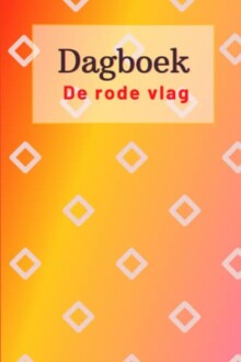 Omslag van een dagboek met geometrisch patroon en tekst 'Dagboek De rode vlag'.