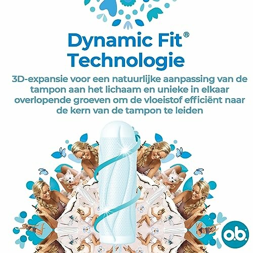 Tampon met Dynamic Fit technologie en uitleg in tekst