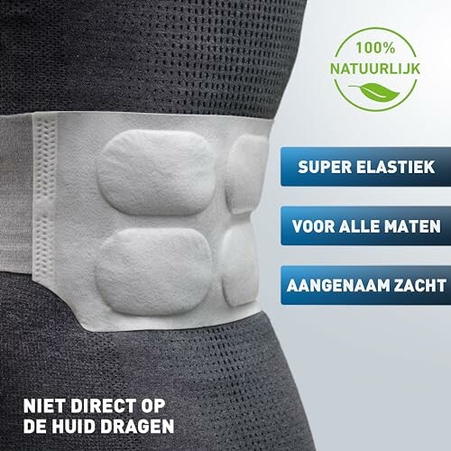 Elastische buikband met eigenschappen zoals super elastiek en aangenaam zacht.