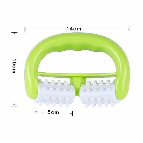 Groene handmassage roller met afmetingen