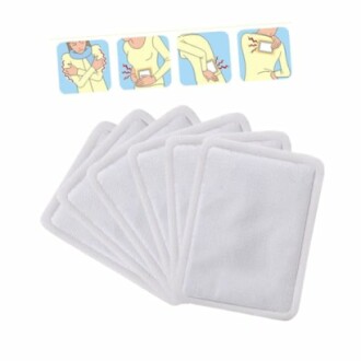 Instructies voor gebruik van warmtepads met illustraties.