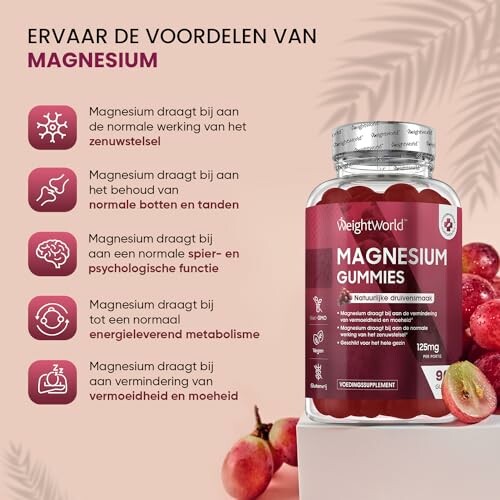 Magnesium gummies voordelen en fles