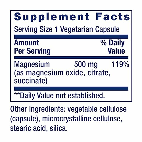 Supplementgegevens van magnesiumcapsule