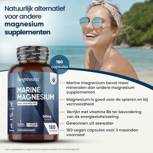 Marine magnesium supplement met vitamine B6.