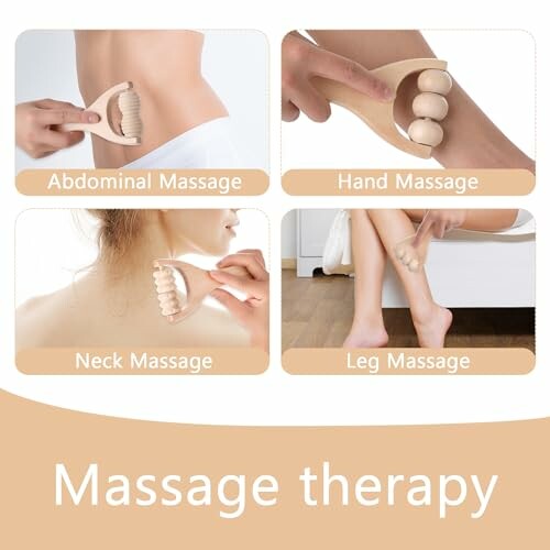 Verschillende soorten massage voor buik, hand, nek en been.