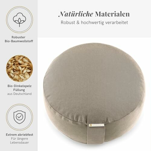 Meditatiekussen met natuurlijke materialen en biologische vulling