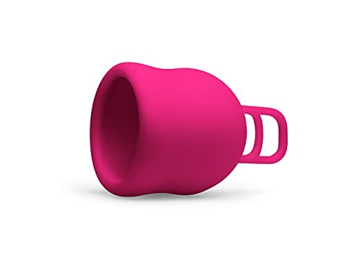 Roze menstruatiecup met handvat