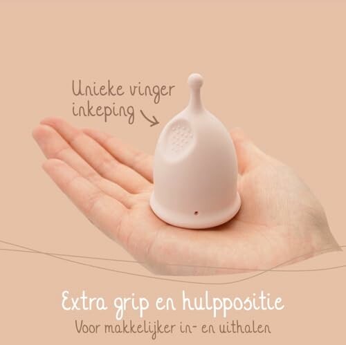 Menstruatiecup met unieke vingerinkeping voor extra grip