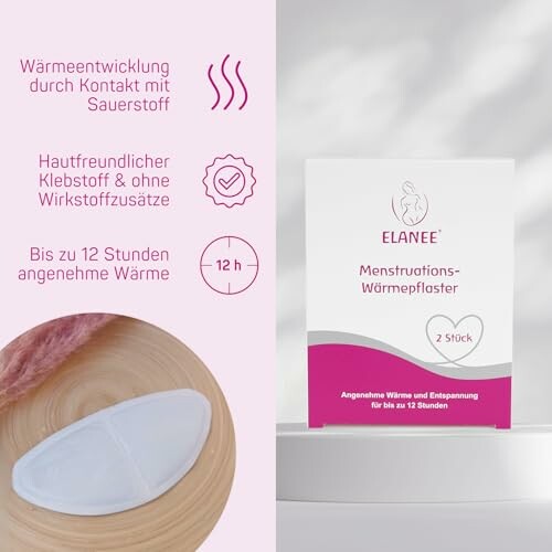 Vrouw met menstruatie-warmtepleister op buik