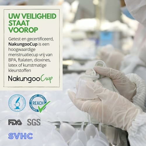 Productie van Nakungoo menstruatiecups in fabriek