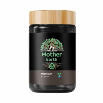 Pot met Mother Earth magnesium supplement capsules