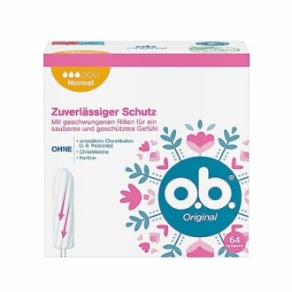 Verpakking van o.b. Original tampons met 64 stuks