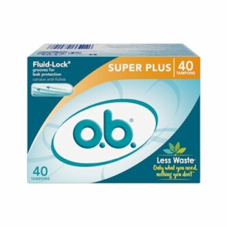 Verpakking van o.b. super plus tampons