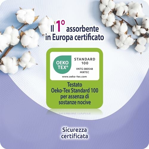 Oeko-Tex gecertificeerd product met katoenbloemen