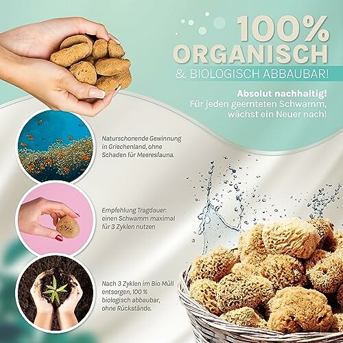 Organische en biologisch afbreekbare sponzen