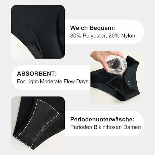 Absorberend ondergoed voor lichte tot matige menstruatie.