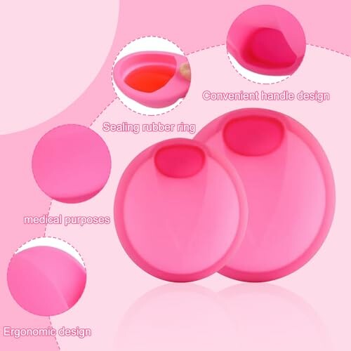 Roze siliconen cupping set met ergonomisch ontwerp