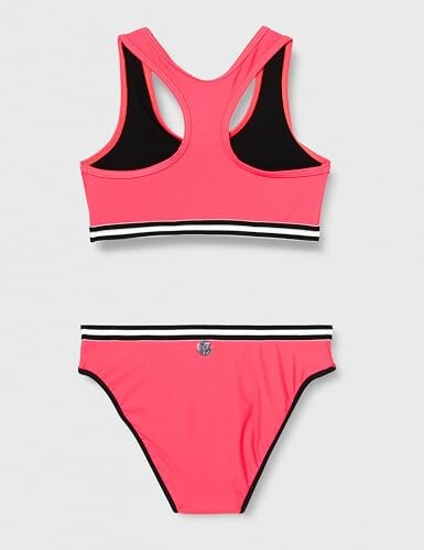 Roze sportieve bikini set met zwarte details