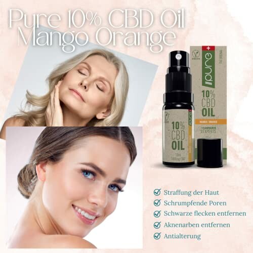 Pure 10% CBD olie met mango en sinaasappel