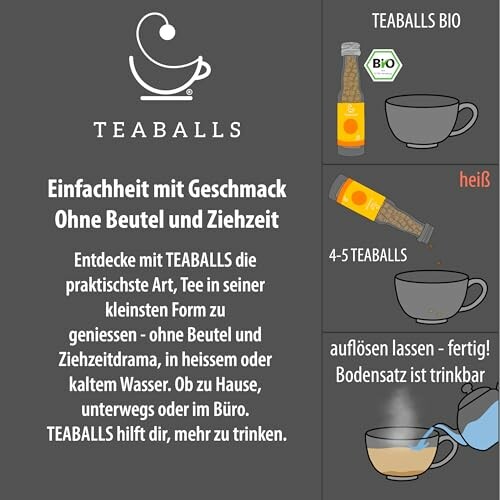 Teaballs instructies voor gebruik in warme en koude dranken.