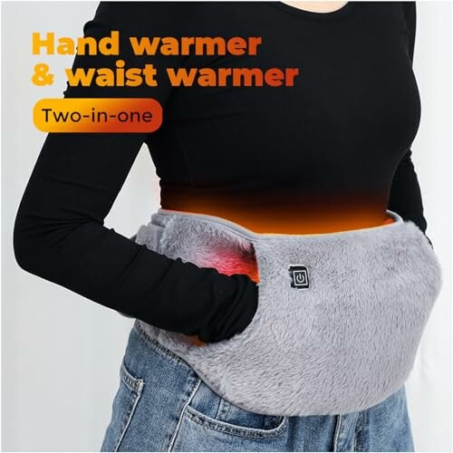 Hand- en tailleverwarmer in gebruik