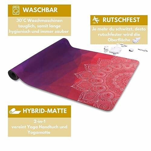 Yoga mat met wasbare en antislip eigenschappen