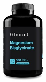 Zwarte fles met Magnesium Bisglycinaat supplement